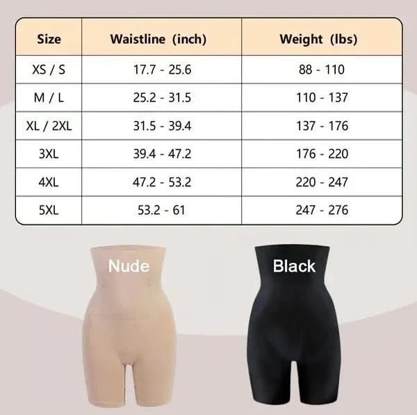 4-in-1 Shaper - Quick Slim Shape Wear Tummy, Back, Thighs, Hips - Black/Efffective Seamless Tummy Tucker