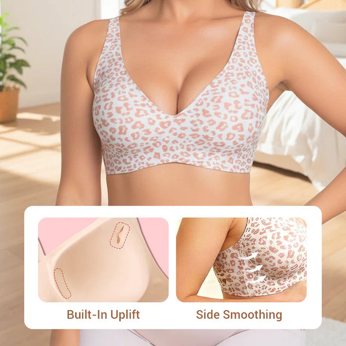 💗LAST DAY SALE - PACK OF 3 ⚡50K+ SOLD💕 🔥Super Firming Leopard Print Jelly Bra | Women Wirefree Bras 👍No More Sagging Breasts