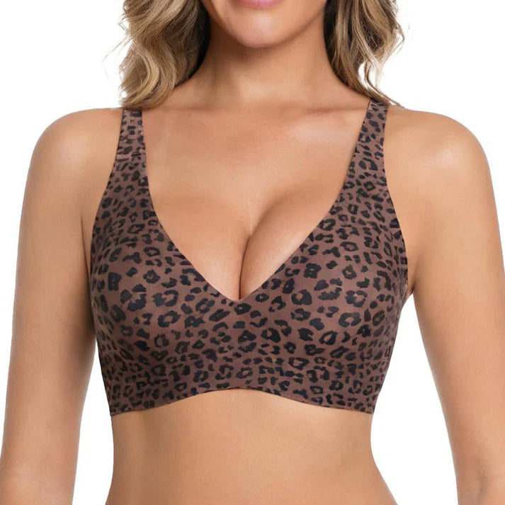 💗LAST DAY SALE - PACK OF 3 ⚡50K+ SOLD💕 🔥Super Firming Leopard Print Jelly Bra | Women Wirefree Bras 👍No More Sagging Breasts
